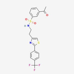 3-acetyl-N-(2-(2-(4-(trifluoromethyl)phenyl)thiazol-4-yl)ethyl)benzenesulfonamide