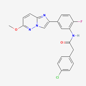2-(4-chlorophenyl)-N-(2-fluoro-5-(6-methoxyimidazo[1,2-b]pyridazin-2-yl)phenyl)acetamide