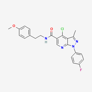 4-chloro-1-(4-fluorophenyl)-N-(4-methoxyphenethyl)-3-methyl-1H-pyrazolo[3,4-b]pyridine-5-carboxamide