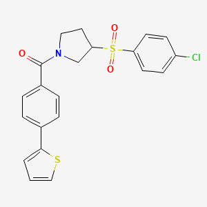 (3-((4-Chlorophenyl)sulfonyl)pyrrolidin-1-yl)(4-(thiophen-2-yl)phenyl)methanone