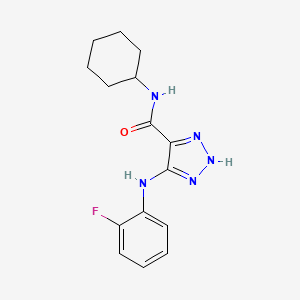 N-cyclohexyl-5-((2-fluorophenyl)amino)-1H-1,2,3-triazole-4-carboxamide