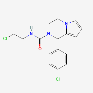 molecular formula C16H17Cl2N3O B2690856 N-(2-chloroethyl)-1-(4-chlorophenyl)-3,4-dihydropyrrolo[1,2-a]pyrazine-2(1H)-carboxamide CAS No. 899960-00-0