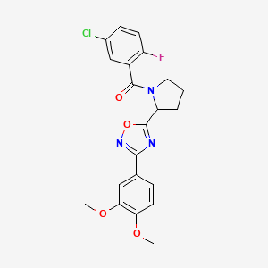 5-[1-(5-Chloro-2-fluorobenzoyl)pyrrolidin-2-yl]-3-(3,4-dimethoxyphenyl)-1,2,4-oxadiazole