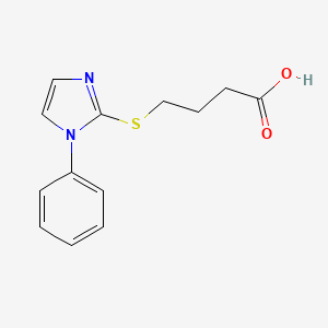 molecular formula C13H14N2O2S B2690880 4-[(1-phenyl-1H-imidazol-2-yl)sulfanyl]butanoic acid CAS No. 478046-25-2
