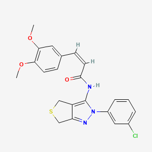 (Z)-N-(2-(3-chlorophenyl)-4,6-dihydro-2H-thieno[3,4-c]pyrazol-3-yl)-3-(3,4-dimethoxyphenyl)acrylamide