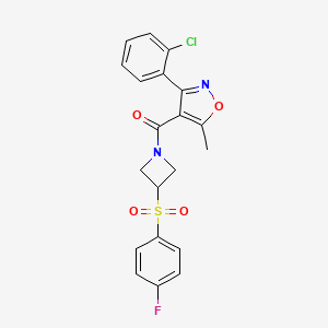 (3-(2-Chlorophenyl)-5-methylisoxazol-4-yl)(3-((4-fluorophenyl)sulfonyl)azetidin-1-yl)methanone
