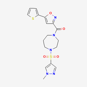 (4-((1-methyl-1H-pyrazol-4-yl)sulfonyl)-1,4-diazepan-1-yl)(5-(thiophen-2-yl)isoxazol-3-yl)methanone