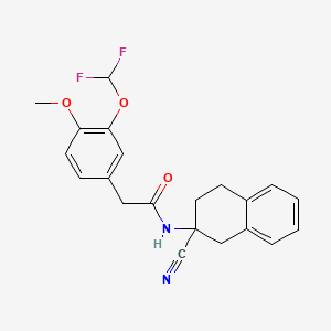 molecular formula C21H20F2N2O3 B2690892 N-(2-Cyano-3,4-dihydro-1H-naphthalen-2-yl)-2-[3-(difluoromethoxy)-4-methoxyphenyl]acetamide CAS No. 2176573-26-3