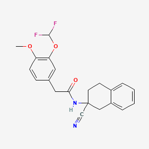 N-(2-Cyano-3,4-dihydro-1H-naphthalen-2-yl)-2-[3-(difluoromethoxy)-4-methoxyphenyl]acetamide