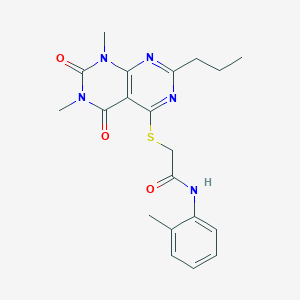 2-((6,8-dimethyl-5,7-dioxo-2-propyl-5,6,7,8-tetrahydropyrimido[4,5-d]pyrimidin-4-yl)thio)-N-(o-tolyl)acetamide