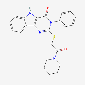 2-(2-oxo-2-piperidin-1-ylethyl)sulfanyl-3-phenyl-5H-pyrimido[5,4-b]indol-4-one