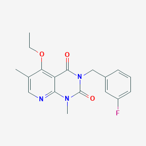 molecular formula C18H18FN3O3 B2690918 5-ethoxy-3-(3-fluorobenzyl)-1,6-dimethylpyrido[2,3-d]pyrimidine-2,4(1H,3H)-dione CAS No. 921490-35-9