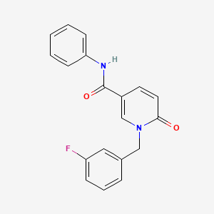 molecular formula C19H15FN2O2 B2690920 1-[(3-fluorophenyl)methyl]-6-oxo-N-phenyl-1,6-dihydropyridine-3-carboxamide CAS No. 1004256-58-9