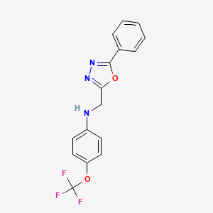 B2690925 N-[(5-phenyl-1,3,4-oxadiazol-2-yl)methyl]-4-(trifluoromethoxy)aniline CAS No. 881989-32-8
