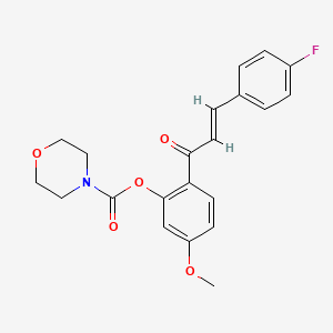 (E)-2-(3-(4-fluorophenyl)acryloyl)-5-methoxyphenyl morpholine-4-carboxylate
