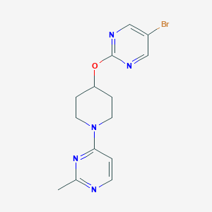 molecular formula C14H16BrN5O B2690933 4-[4-(5-Bromopyrimidin-2-yl)oxypiperidin-1-yl]-2-methylpyrimidine CAS No. 2380079-06-9