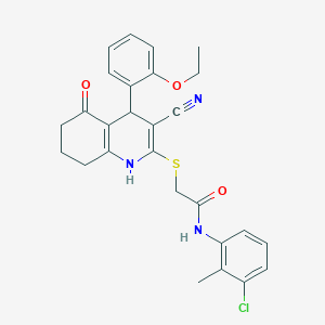 N-(3-chloro-2-methylphenyl)-2-{[3-cyano-4-(2-ethoxyphenyl)-5-oxo-1,4,5,6,7,8-hexahydroquinolin-2-yl]sulfanyl}acetamide