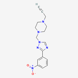 molecular formula C16H18N6O2 B2690937 1-{[3-(3-nitrophenyl)-1H-1,2,4-triazol-1-yl]methyl}-4-(prop-2-yn-1-yl)piperazine CAS No. 1241306-29-5