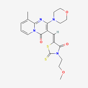 molecular formula C20H22N4O4S2 B2690941 (Z)-3-(2-methoxyethyl)-5-((9-methyl-2-morpholino-4-oxo-4H-pyrido[1,2-a]pyrimidin-3-yl)methylene)-2-thioxothiazolidin-4-one CAS No. 500277-12-3