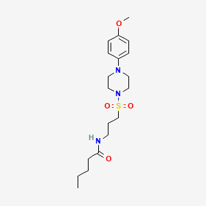 N-(3-((4-(4-methoxyphenyl)piperazin-1-yl)sulfonyl)propyl)pentanamide