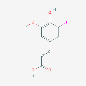 molecular formula C10H9IO4 B2690959 3-(4-Hydroxy-3-iodo-5-methoxyphenyl)prop-2-enoic acid CAS No. 61223-30-1