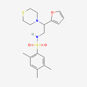 N-(2-(furan-2-yl)-2-thiomorpholinoethyl)-2,4,5-trimethylbenzenesulfonamide