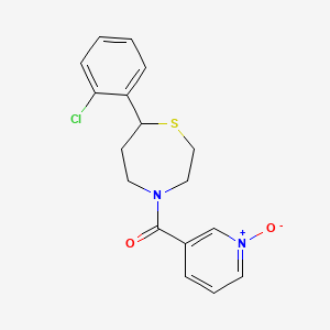 molecular formula C17H17ClN2O2S B2690965 3-(7-(2-Chlorophenyl)-1,4-thiazepane-4-carbonyl)pyridine 1-oxide CAS No. 1795430-53-3