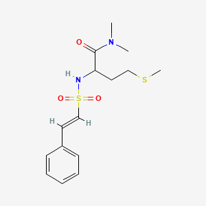 molecular formula C15H22N2O3S2 B2690968 N,N-Dimethyl-4-methylsulfanyl-2-[[(E)-2-phenylethenyl]sulfonylamino]butanamide CAS No. 1214869-07-4