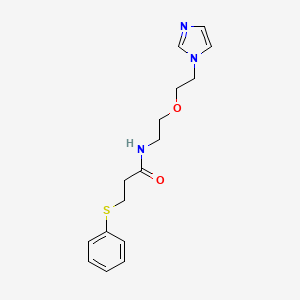 molecular formula C16H21N3O2S B2690970 N-(2-(2-(1H-imidazol-1-yl)ethoxy)ethyl)-3-(phenylthio)propanamide CAS No. 2034224-99-0