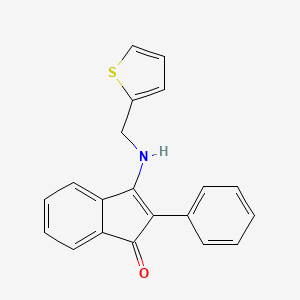 molecular formula C20H15NOS B2690973 2-Phenyl-3-((2-thienylmethyl)amino)inden-1-one CAS No. 1023829-76-6
