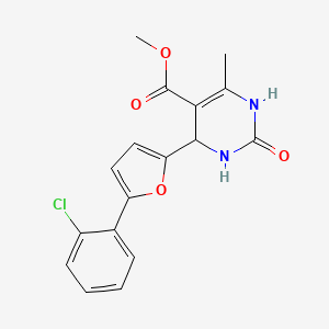 molecular formula C17H15ClN2O4 B2690985 Methyl 4-[5-(2-chlorophenyl)furan-2-yl]-6-methyl-2-oxo-1,2,3,4-tetrahydropyrimidine-5-carboxylate CAS No. 324567-06-8