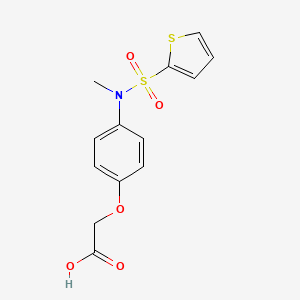 molecular formula C13H13NO5S2 B2690986 2-[4-(N-methylthiophene-2-sulfonamido)phenoxy]acetic acid CAS No. 380342-67-6