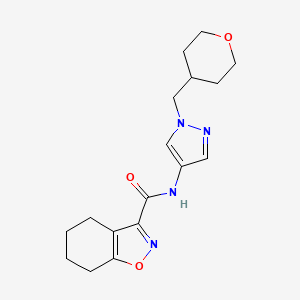 molecular formula C17H22N4O3 B2690988 N-{1-[(oxan-4-yl)methyl]-1H-pyrazol-4-yl}-4,5,6,7-tetrahydro-1,2-benzoxazole-3-carboxamide CAS No. 1705712-56-6