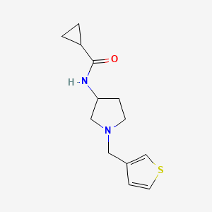 molecular formula C13H18N2OS B2690989 N-(1-(thiophen-3-ylmethyl)pyrrolidin-3-yl)cyclopropanecarboxamide CAS No. 2320643-13-6