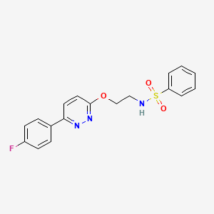 molecular formula C18H16FN3O3S B2690993 N-(2-((6-(4-fluorophenyl)pyridazin-3-yl)oxy)ethyl)benzenesulfonamide CAS No. 920256-31-1