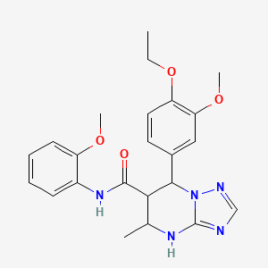 molecular formula C23H27N5O4 B2691002 7-(4-ethoxy-3-methoxyphenyl)-N-(2-methoxyphenyl)-5-methyl-4,5,6,7-tetrahydro-[1,2,4]triazolo[1,5-a]pyrimidine-6-carboxamide CAS No. 1212322-50-3