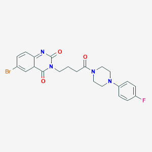 molecular formula C22H22BrFN4O3 B2691007 6-Bromo-3-{4-[4-(4-fluorophenyl)piperazin-1-yl]-4-oxobutyl}-1,2,3,4-tetrahydroquinazoline-2,4-dione CAS No. 1022252-61-4