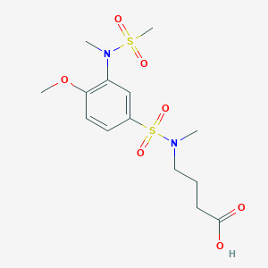 molecular formula C14H22N2O7S2 B2691011 4-[N-methyl4-methoxy-3-(N-methylmethanesulfonamido)benzenesulfonamido]butanoic acid CAS No. 941913-60-6