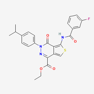 molecular formula C25H22FN3O4S B2691022 Ethyl 5-(3-fluorobenzamido)-3-(4-isopropylphenyl)-4-oxo-3,4-dihydrothieno[3,4-d]pyridazine-1-carboxylate CAS No. 888457-81-6