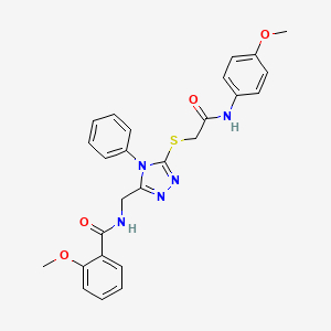 2-methoxy-N-((5-((2-((4-methoxyphenyl)amino)-2-oxoethyl)thio)-4-phenyl-4H-1,2,4-triazol-3-yl)methyl)benzamide