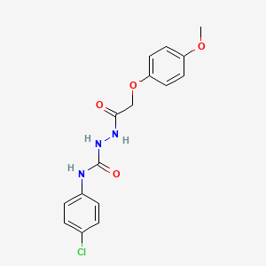 molecular formula C16H16ClN3O4 B2691026 N-{[(4-chlorophenyl)carbamoyl]amino}-2-(4-methoxyphenoxy)acetamide CAS No. 648915-34-8