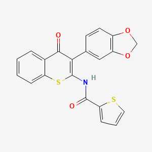 molecular formula C21H13NO4S2 B2691027 N-[3-(2H-1,3-benzodioxol-5-yl)-4-oxo-4H-thiochromen-2-yl]thiophene-2-carboxamide CAS No. 883966-39-0