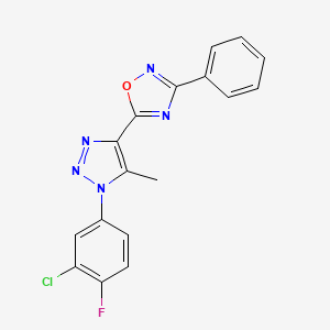 5-[1-(3-chloro-4-fluorophenyl)-5-methyl-1H-1,2,3-triazol-4-yl]-3-phenyl-1,2,4-oxadiazole