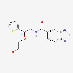 molecular formula C15H15N3O3S2 B2691030 N-(2-(2-hydroxyethoxy)-2-(thiophen-2-yl)ethyl)benzo[c][1,2,5]thiadiazole-5-carboxamide CAS No. 2034614-75-8