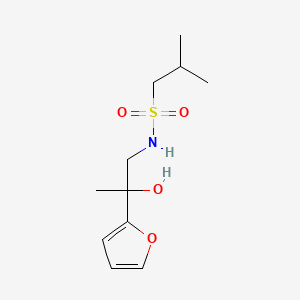 molecular formula C11H19NO4S B2691042 N-[2-(furan-2-yl)-2-hydroxypropyl]-2-methylpropane-1-sulfonamide CAS No. 1396791-43-7