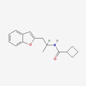 molecular formula C16H19NO2 B2691050 N-[1-(1-benzofuran-2-yl)propan-2-yl]cyclobutanecarboxamide CAS No. 2034209-80-6