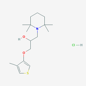 molecular formula C17H30ClNO2S B026911 1-Piperidineethanol, alpha-(((4-methyl-3-thienyl)oxy)methyl)-2,2,6,6-tetramethyl-, hydrochloride CAS No. 109171-70-2
