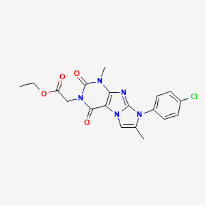 ethyl 2-(8-(4-chlorophenyl)-1,7-dimethyl-2,4-dioxo-1H-imidazo[2,1-f]purin-3(2H,4H,8H)-yl)acetate