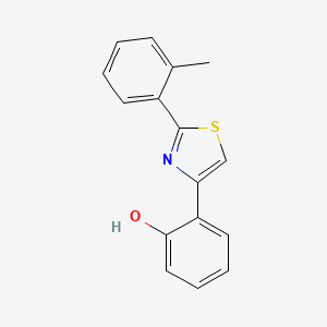 molecular formula C16H13NOS B2691114 2-(2-Tolyl)-4-(2-hydroxyphenyl)thiazole CAS No. 1965305-06-9