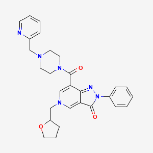 2-phenyl-7-(4-(pyridin-2-ylmethyl)piperazine-1-carbonyl)-5-((tetrahydrofuran-2-yl)methyl)-2H-pyrazolo[4,3-c]pyridin-3(5H)-one